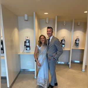 Lashkaraa Light Dusty Blue Saree